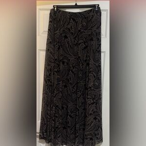 Cato Black Paisley A-Line Skirt